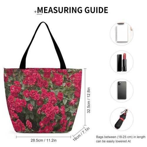 Yanfind Shopping Bag for Ladies Flower Plant Geranium Rose Petal Portland Usa Rosebush Stock Reusable Multipurpose Heavy Duty Grocery Bag for Outdoors.