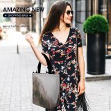 Yanfind Shopping Bag for Ladies Fog Outdoors Tree Mist Plant Abies Fir Autumn Foggy Grey Misty Reusable Multipurpose Heavy Duty Grocery Bag for Outdoors.