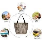 Yanfind Shopping Bag for Ladies Grass Plant Karaj Alborz Province Iran Reed Lawn Purple Grey Round Many Reusable Multipurpose Heavy Duty Grocery Bag for Outdoors.