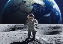 yanfind A1| Moon Walking Astronaut Poster Print Size 60 x 90cm Space Décor