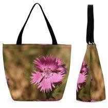 Yanfind Shopping Bag for Ladies Flower Violet Flowering Plant Petal Wildflower Dianthus Family Ironweed Annual Reusable Multipurpose Heavy Duty Grocery Bag for Outdoors.