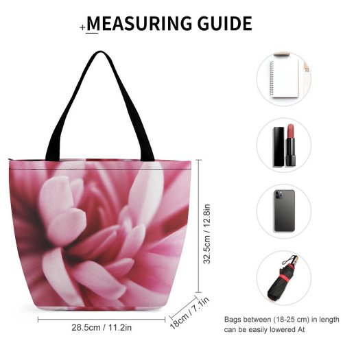 Yanfind Shopping Bag for Ladies Flower Plant Dahlia Rose Petal Reusable Multipurpose Heavy Duty Grocery Bag for Outdoors.