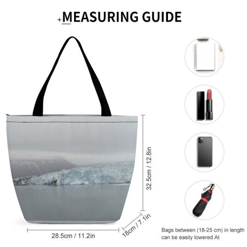 Yanfind Shopping Bag for Ladies Grey Outdoors Snow Alaska Usa Reusable Multipurpose Heavy Duty Grocery Bag for Outdoors.