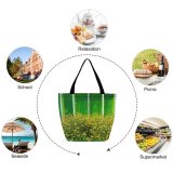 Yanfind Shopping Bag for Ladies Flowers Glass Flower Plant Wildflower Flowering Meadow Mustard Reusable Multipurpose Heavy Duty Grocery Bag for Outdoors.