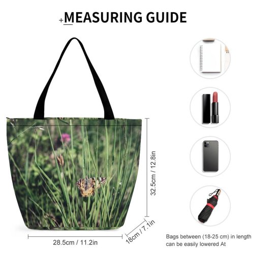 Yanfind Shopping Bag for Ladies Grass Plant Invertebrate Summer Hamburg Deutschland Insect Butterfly Arachnid Bee Honey Reusable Multipurpose Heavy Duty Grocery Bag for Outdoors.