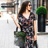 Yanfind Shopping Bag for Ladies Brook Creek River Stone Bed Trees Woods Forest Wilderness Resources Watercourse Reusable Multipurpose Heavy Duty Grocery Bag for Outdoors.
