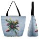 Yanfind Shopping Bag for Ladies Flower Tulip Flora Plant Rose Bouquet Arrangement Ornament Spring Leaf Purple Reusable Multipurpose Heavy Duty Grocery Bag for Outdoors.