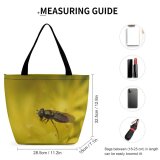 Yanfind Shopping Bag for Ladies Fly Asilidae Insect Invertebrate Bee Honey Half Bay California Plant Pollen Reusable Multipurpose Heavy Duty Grocery Bag for Outdoors.