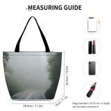 Yanfind Shopping Bag for Ladies Grey Outdoors Fog Road Mist Shenandoah National Park Virginia Usa Highway Reusable Multipurpose Heavy Duty Grocery Bag for Outdoors.