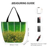 Yanfind Shopping Bag for Ladies Flowers Glass Flower Plant Wildflower Flowering Meadow Mustard Reusable Multipurpose Heavy Duty Grocery Bag for Outdoors.
