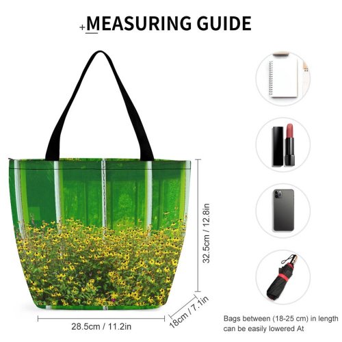 Yanfind Shopping Bag for Ladies Flowers Glass Flower Plant Wildflower Flowering Meadow Mustard Reusable Multipurpose Heavy Duty Grocery Bag for Outdoors.