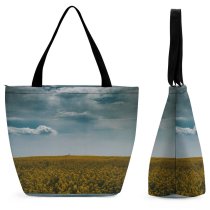 Yanfind Shopping Bag for Ladies Grassland Outdoors Countryside Siófok Magyarország Hungary Agricultural Area Crop Fields Horizont Cloud Reusable Multipurpose Heavy Duty Grocery Bag for Outdoors.