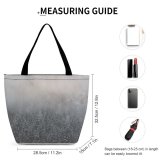 Yanfind Shopping Bag for Ladies Grey Snow Frost Outdoors Valgrisenche Italy Fog Mist Forest Woodland Tree Reusable Multipurpose Heavy Duty Grocery Bag for Outdoors.