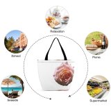 Yanfind Shopping Bag for Ladies Flower Space Copyspace Poppy Lilly Rose Flowers Garden Roses Petal Family Hybrid Reusable Multipurpose Heavy Duty Grocery Bag for Outdoors.
