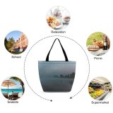 Yanfind Shopping Bag for Ladies Grey Fog Outdoors Berezina Belarus Mist Adventure Tree Early Morning Landscape Lake Reusable Multipurpose Heavy Duty Grocery Bag for Outdoors.