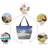 Yanfind Shopping Bag for Ladies Sky Peace Beautiful Snow Dream Nepal Mountainous Landforms Range Glacial Reusable Multipurpose Heavy Duty Grocery Bag for Outdoors.
