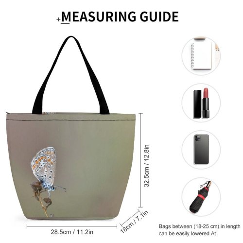 Yanfind Shopping Bag for Ladies HQ Insect Invertebrate Grey Butterfly Photo Creative Commons Reusable Multipurpose Heavy Duty Grocery Bag for Outdoors.