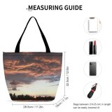 Yanfind Shopping Bag for Ladies Sundown Clouds Fehmarn Thunder Evening Sky Cloud Afterglow Sunset Horizon Sunrise Daytime Reusable Multipurpose Heavy Duty Grocery Bag for Outdoors.
