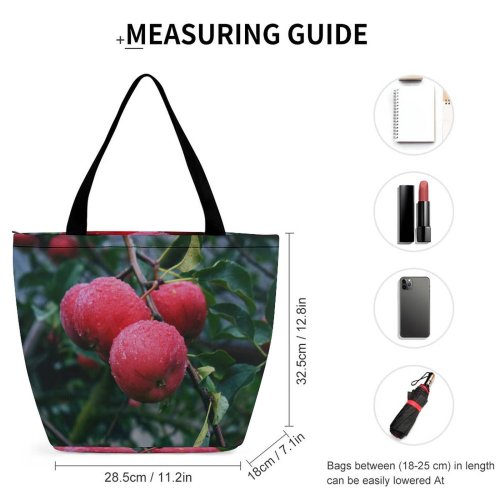 Yanfind Shopping Bag for Ladies Fruits Plant Vesely Ár Esko Macro Leaves Tree Tasty August Autumn Reusable Multipurpose Heavy Duty Grocery Bag for Outdoors.