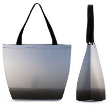 Yanfind Shopping Bag for Ladies Grey Fog Outdoors Mist Umbria Italy Morning Countryside Stock Reusable Multipurpose Heavy Duty Grocery Bag for Outdoors.
