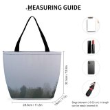 Yanfind Shopping Bag for Ladies Fog Outdoors Mist Grey Stock Reusable Multipurpose Heavy Duty Grocery Bag for Outdoors.