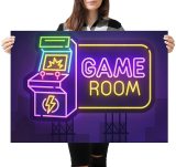 yanfind A1|Neon Game Room Sign Poster Print Size 60 x 90cm Gaming Poster