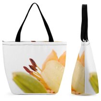 Yanfind Shopping Bag for Ladies Flower Petal Plant Macro Flowering Pollen Daylily Reusable Multipurpose Heavy Duty Grocery Bag for Outdoors.