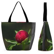 Yanfind Shopping Bag for Ladies Flower Rose Plant Bud Sprout Reusable Multipurpose Heavy Duty Grocery Bag for Outdoors.