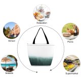 Yanfind Shopping Bag for Ladies Fog Outdoors Mist Tree Outdoor Walk Adventure Path Landscape Wood Forrest Forest Reusable Multipurpose Heavy Duty Grocery Bag for Outdoors.