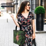 Yanfind Shopping Bag for Ladies Geranium Plant Flower Rose Acanthaceae Petal Reusable Multipurpose Heavy Duty Grocery Bag for Outdoors.