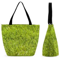 Yanfind Shopping Bag for Ladies Grass Field Ground Lawn Meadow Soccer Voetbal Spring Summer Plant Family Reusable Multipurpose Heavy Duty Grocery Bag for Outdoors.