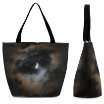 Yanfind Shopping Bag for Ladies Clouds Nightsky Eerie Sky Atmosphere Celestial Event Atmospheric Astronomical Moonlight Reusable Multipurpose Heavy Duty Grocery Bag for Outdoors.