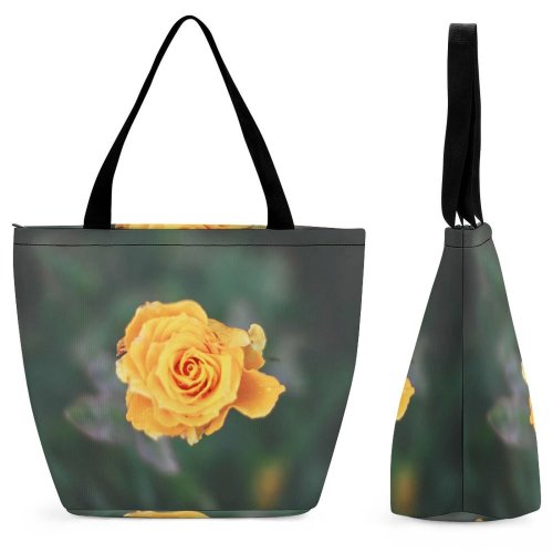 Yanfind Shopping Bag for Ladies Flower Plant Rose Asilah Morocco Bloom Colorfull Blooming Cute Beauty HQ Reusable Multipurpose Heavy Duty Grocery Bag for Outdoors.