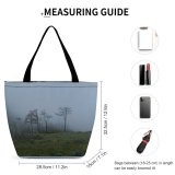 Yanfind Shopping Bag for Ladies Grey Fog Outdoors Mist Belvedere Faito Piazzale Dei Capi Monte Metropolitan City Reusable Multipurpose Heavy Duty Grocery Bag for Outdoors.