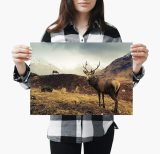 yanfind A3| Wild Stag Poster Print Size A3 Deer Mountains Scottish Poster