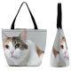 Yanfind Shopping Bag for Ladies Young Pet Funny Kitten Portrait Curiosity Cute Little Staring Sit Whisker Reusable Multipurpose Heavy Duty Grocery Bag for Outdoors.