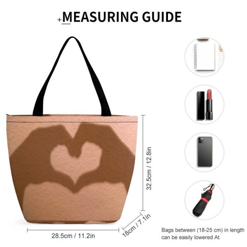 Yanfind Shopping Bag for Ladies Heart Love Laura Fictional Gesture Reusable Multipurpose Heavy Duty Grocery Bag for Outdoors.