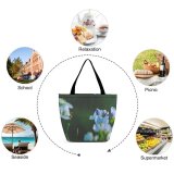 Yanfind Shopping Bag for Ladies Flower Geranium Plant Petal Photo Grey Creative Commons Reusable Multipurpose Heavy Duty Grocery Bag for Outdoors.