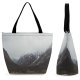 Yanfind Shopping Bag for Ladies Grey Outdoors Range Slope Peak Snow Plateau Building Housing Reusable Multipurpose Heavy Duty Grocery Bag for Outdoors.