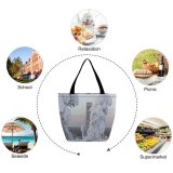 Yanfind Shopping Bag for Ladies Grey Outdoors Snow Winter Snowman Ruka Финляндия Plant Tree Land Reusable Multipurpose Heavy Duty Grocery Bag for Outdoors.