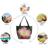 Yanfind Shopping Bag for Ladies Flower Waterlily Flowering Plant Petal Botany Wildflower Aquatic Annual Lily Reusable Multipurpose Heavy Duty Grocery Bag for Outdoors.