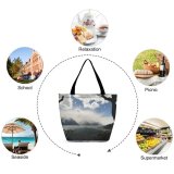 Yanfind Shopping Bag for Ladies Argentina Patagonia Torres Del Paine Outdoor Dramatic Silhouet Sky Hielo Reusable Multipurpose Heavy Duty Grocery Bag for Outdoors.