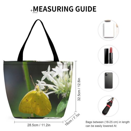 Yanfind Shopping Bag for Ladies Flower Insect Invertebrate Plant Pollen Butterfly Surprise Big Moth Reusable Multipurpose Heavy Duty Grocery Bag for Outdoors.
