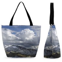 Yanfind Shopping Bag for Ladies Grossglockner Mounta Europe Alps Hohe Tauern Clouds Sky Mountainous Landforms Cloud Reusable Multipurpose Heavy Duty Grocery Bag for Outdoors.