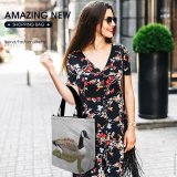 Yanfind Shopping Bag for Ladies Bird Thames Duck London Regal Windsor Graceful Vertebrate Goose Beak Reusable Multipurpose Heavy Duty Grocery Bag for Outdoors.