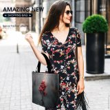 Yanfind Shopping Bag for Ladies Flower Plant Rose Birds Petal Public Domain Reusable Multipurpose Heavy Duty Grocery Bag for Outdoors.