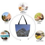 Yanfind Shopping Bag for Ladies Mountainous Landforms Range Ridge Arte Alps Massif Sky Rock Reusable Multipurpose Heavy Duty Grocery Bag for Outdoors.