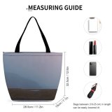 Yanfind Shopping Bag for Ladies Grey Outdoors Fog Landscape Uk Panoramic Scenery Mist Fairbourne Nervum United Reusable Multipurpose Heavy Duty Grocery Bag for Outdoors.