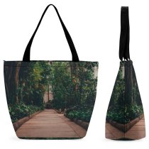 Yanfind Shopping Bag for Ladies Garden Outdoors Arbour Cluj-Napoca Romania Path Flagstone Girls Botanical Plants Porch Purple Reusable Multipurpose Heavy Duty Grocery Bag for Outdoors.