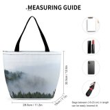Yanfind Shopping Bag for Ladies Fog Mist Outdoors Tree Muir Woods National Monument Mill Valley United States Reusable Multipurpose Heavy Duty Grocery Bag for Outdoors.